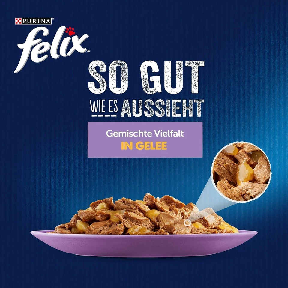 FELIX Katzenfutter nass in Gelee, Sorten-Mix, 120er Pack (120 x 85g) - Bild 2 von 4