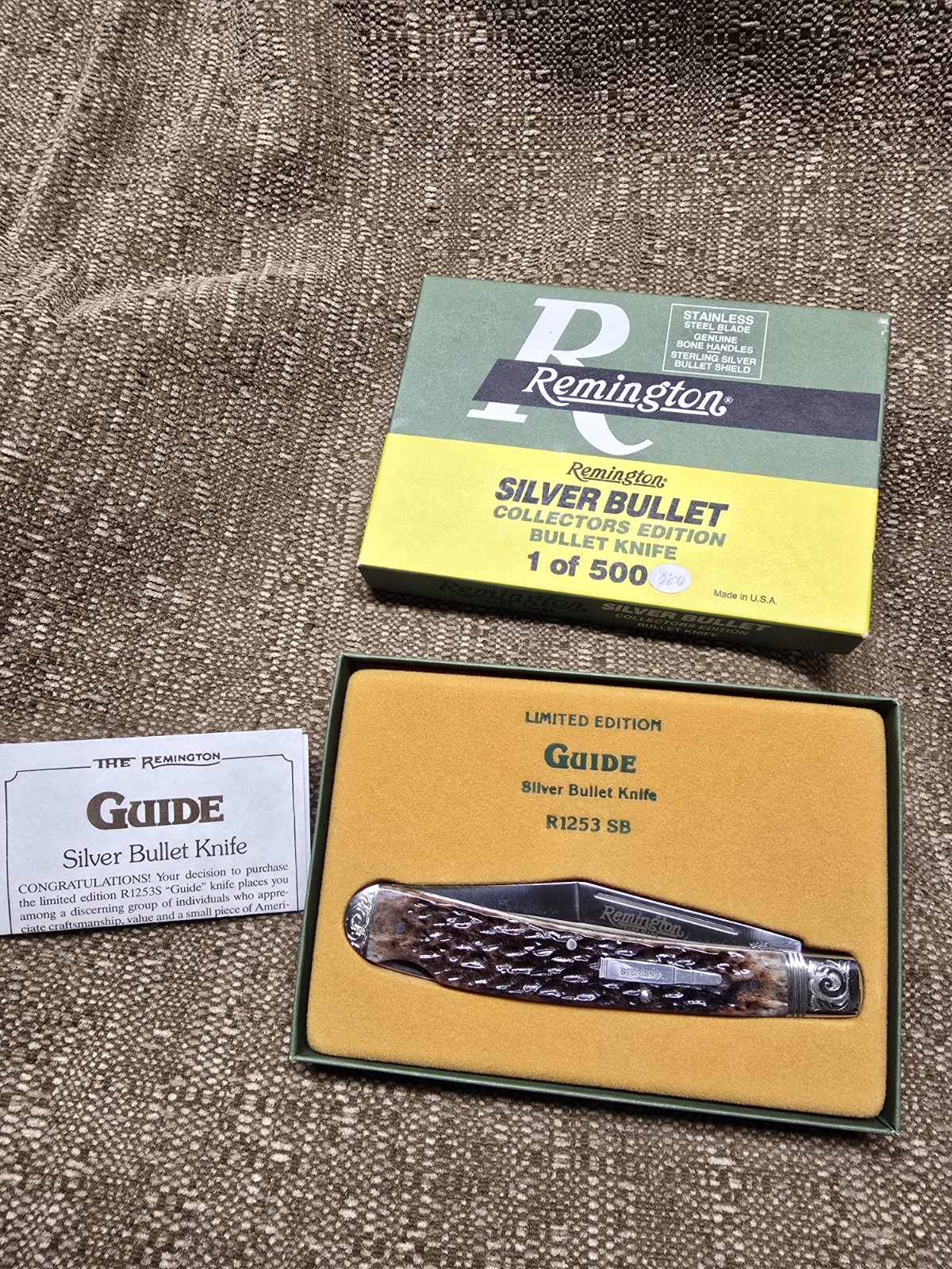 Engraved Remington Silver Bullet R1253 SB Guide 1992 1 Of 500 Ltd Edition Knife
