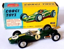 Corgi  Toys No.155 Lotus-Climax Formula 1 Racing Car 1964-69. Boxed. Free P&P UK