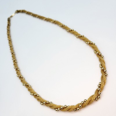 Lovely vintage textured gold plated Korea chain necklace playful 23'' elegant