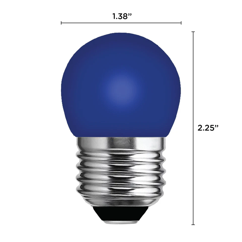 Satco S9162 - 1.2 Watt LED S11 Decorative Blue Sign Light Bulbs (2 or 6 PK) - Image 4 of 4
