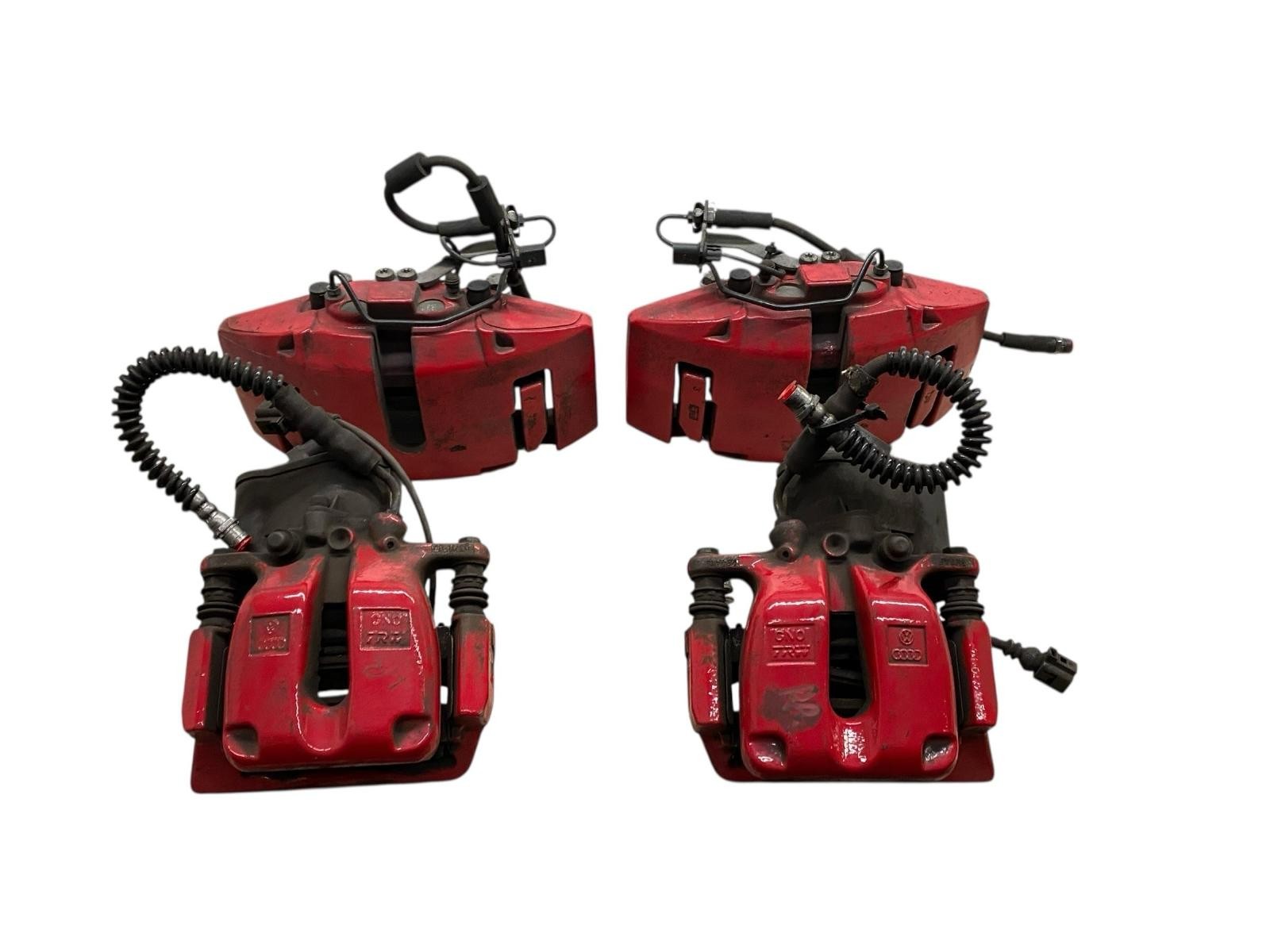 2015 BENTLEY CONTINENTAL RH LH FRONT & REAR BRAKE CALIPER SET 4PCS RED 48K MILES