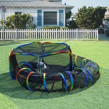 LUCKITTY Rainbow Outdoor Cat Enclosure Tent Tunnel House Playground for Indoor C