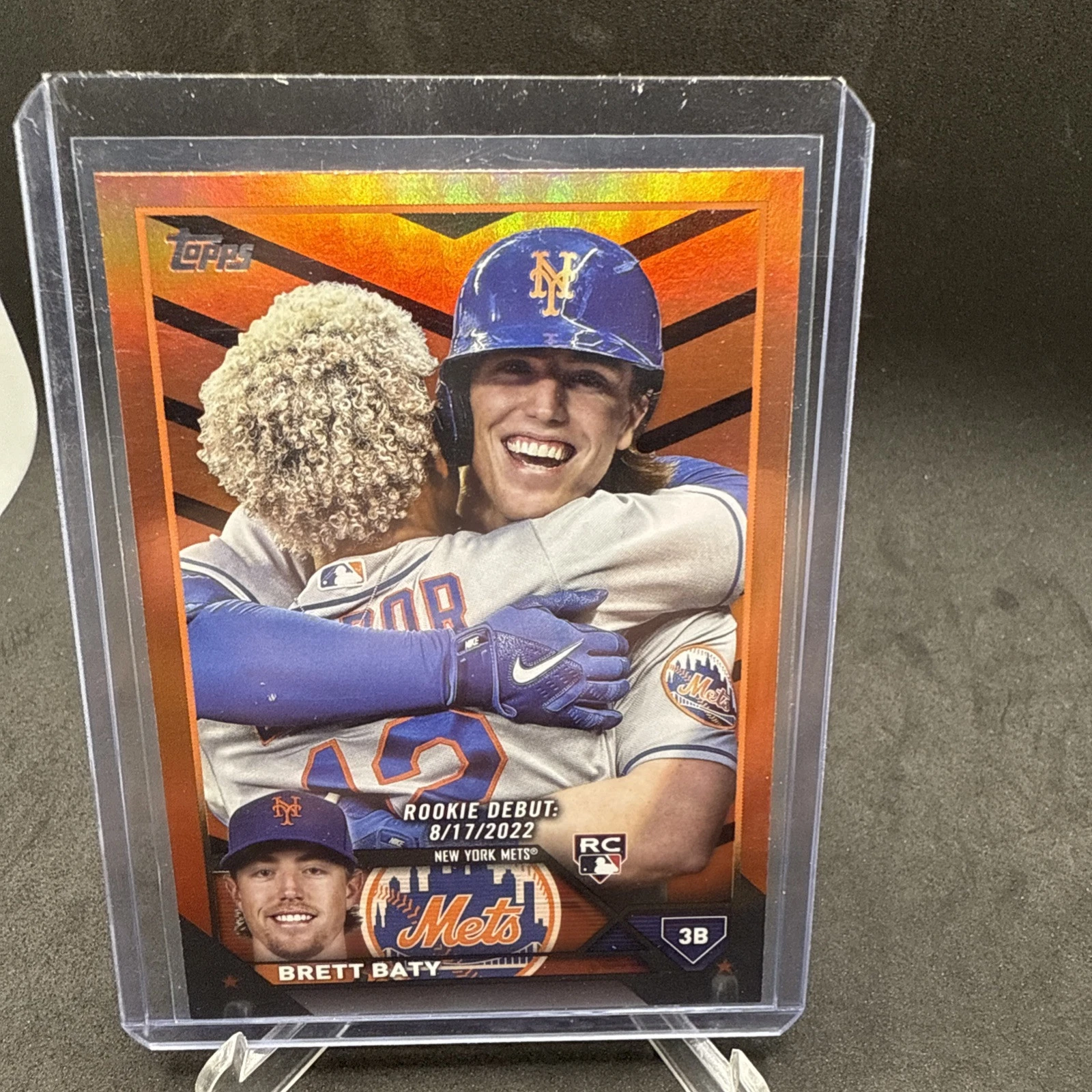 Brett Baty 2023 Topps Update Black and Orange Halloween Parallel RC #US158