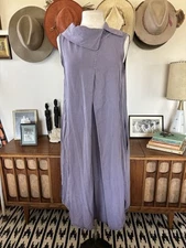 LUUKAA Lilac Maxi Shift Dress Size 12 Sleeveless Cowl Neck Pockets Pleat
