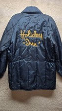 Vintage 70s 80s Holiday Inn Coat Walls Blizzard Pruf Adult L USA Made Dark Blue