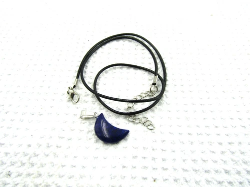 Lapis Lazuli Moon Pendant with 20" necklace
