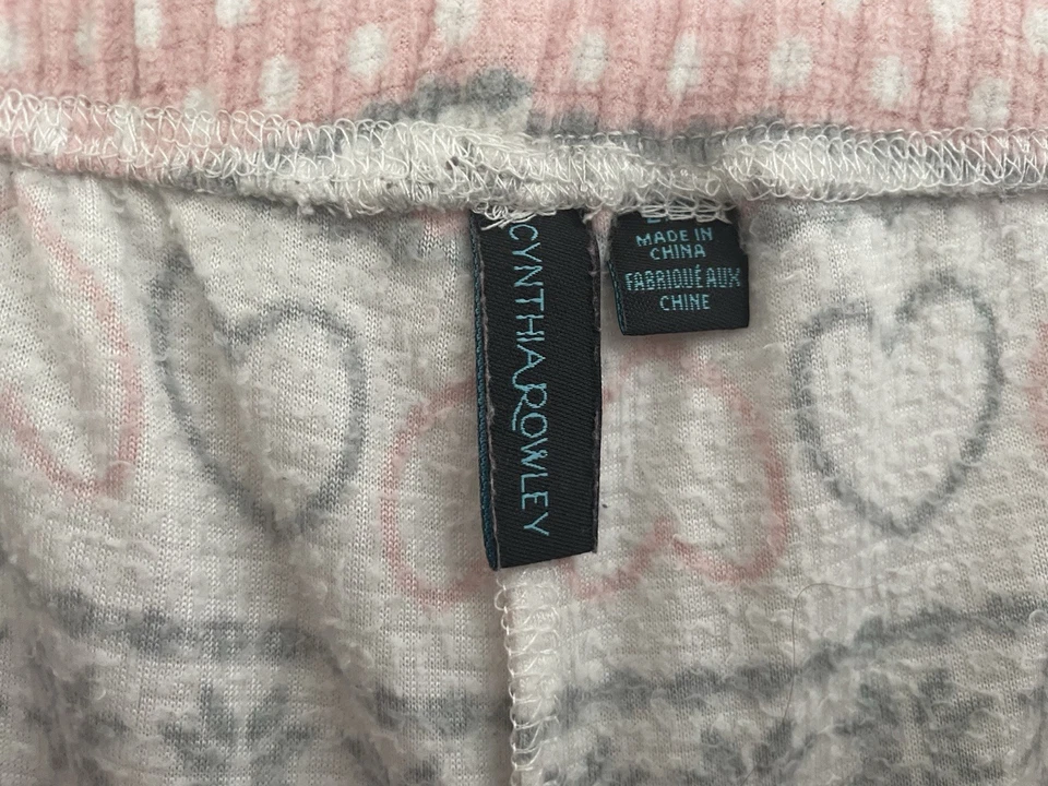 Pantalones de mujer Cynthia Rowley Fair Isle Hearts polar cintura ajustable rosa L Foto 2 de 4