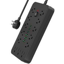 Surge Protector Power Strip 10 FT Flat Plug, 1875W/10A, 13 Multiple AC Outlet...