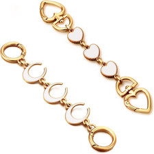 2Pcs Bag Extender Chain Heart Moon Purse Strap Extenders for Handbags Purse Exte