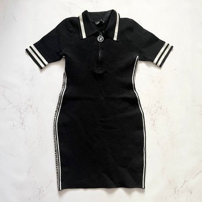 Gianfranco Ferre Logo Tape Dress Black Polyamide Size S
