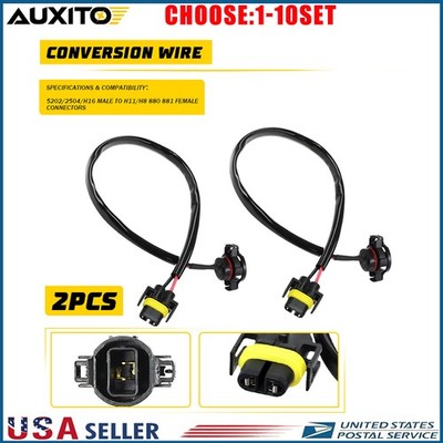 5202 2504 to H11 H8 Fog Light Conversion Wire Harness Pigtail Socket Plugs 2-20X