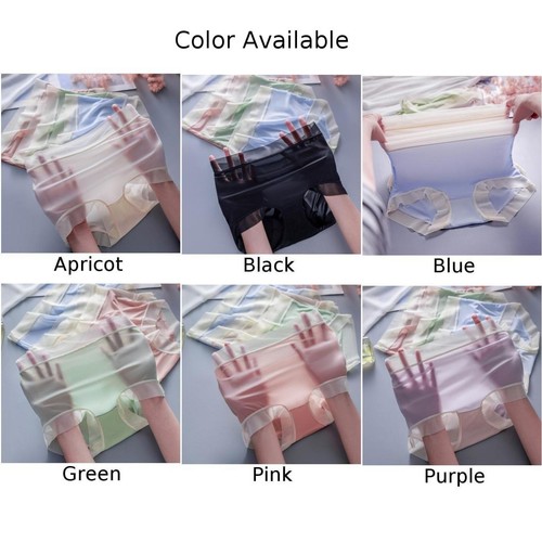 Traceless Seamless Underwear for Women in Ice Silk with High Waist Style