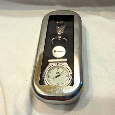 Michelin LE Rare Indiana Metal Craft Quartz Clip-On Pocket Watch w/ Tin Case
