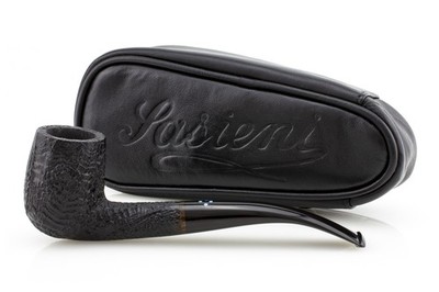 Pipe Sasieni 4 Dot Ruff Root Bent Billiard Radica Dark Sandblasted Handmade