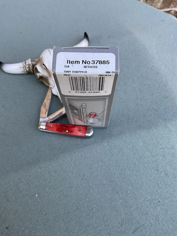 Case Double Stamp Red Bone Tiny Trapper MINB 2014 62154 SS - Image 4 of 4