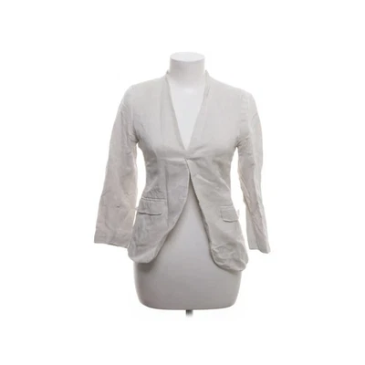 H&M, blazer, taille : 36, beige, lin/polyester/viscose, unicolore, femme #5Jt - Photo 1/4