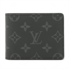 Louis Vuitton Monogram Eclipse Portofeuille Slender M62294 Black Compact Wallet