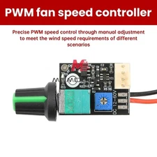 DC 12-60V 4-Wire PWM Fan Speed Controller 3A Fan Governor Speed Control Switch #