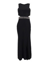 Xscape Women's Illusion Cutout Embellished Gown (2, Black) 808593903865