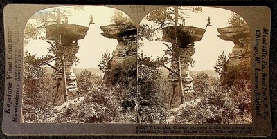 Dalles of Wisconsin River Stereoview Keystone View Co. 1900s Curved Mount