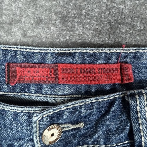 Rock & Roll Cowboy Jeans Men's 34x30 Blue Denim Double Barrel Straight Relaxed - Picture 3 of 8