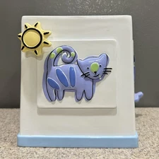 Jenny Jeff Designs Tissue Box Cover Best Friends Cats Dogs Heavy Resin EUC!