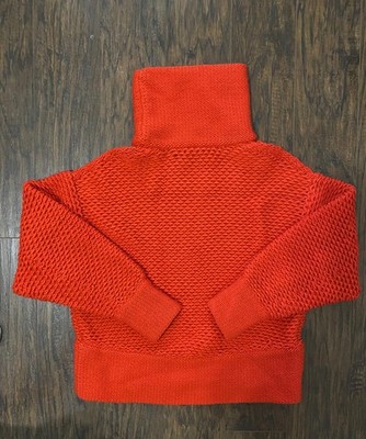 Few Moda Wool Chunky Knit Funnel Neck Sweater Small Red