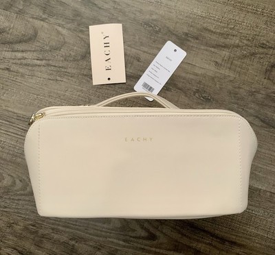 EACHY Travel Makeup Cosmetic Medium Bag Off White NEW