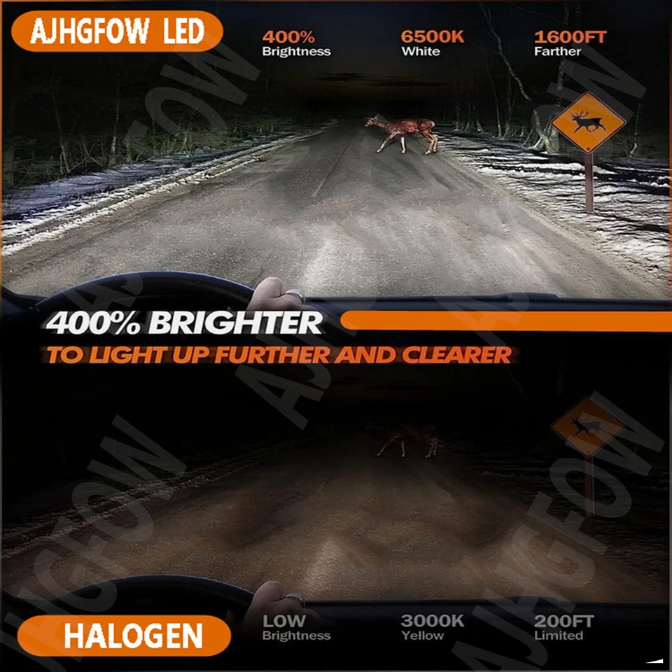 For Dodge Intrepid Sedan 4-Door 2001 2002 2003 2004 LED Headlight High Low Bulbs - Image 3 of 4