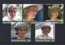 Papua New Guinea 2022 - In Memoriam 25th Anniversary Princess Diana Set of 5 MNH