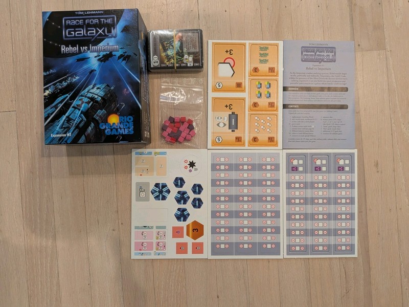 Race For The Galaxy Rebel vs. Imperium Expansion Rio Grande Games Tom Lehmann
