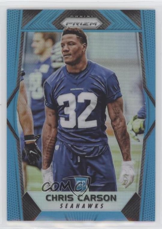 2017 Panini Prizm Rookies Light Blue 149/199 Chris Carson #212 Rookie RC 00eg