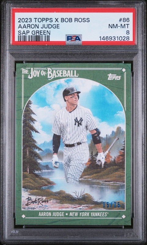 2023 TOPPS X BOB ROSS THE JOY OF BASEBALL 86 AARON JUDGE SAP GREEN