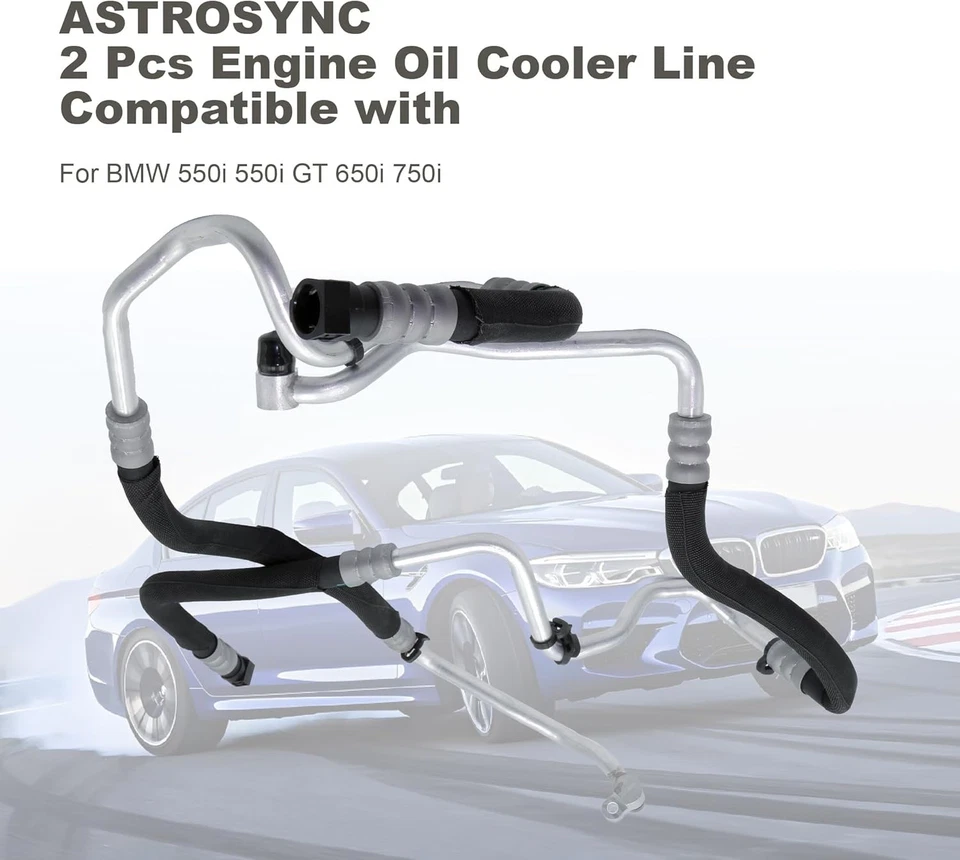 Manguera enfriador de aceite del motor 17227589509 17227589510 para BMW 550i 550i GT 650i 750i Foto 4 de 4