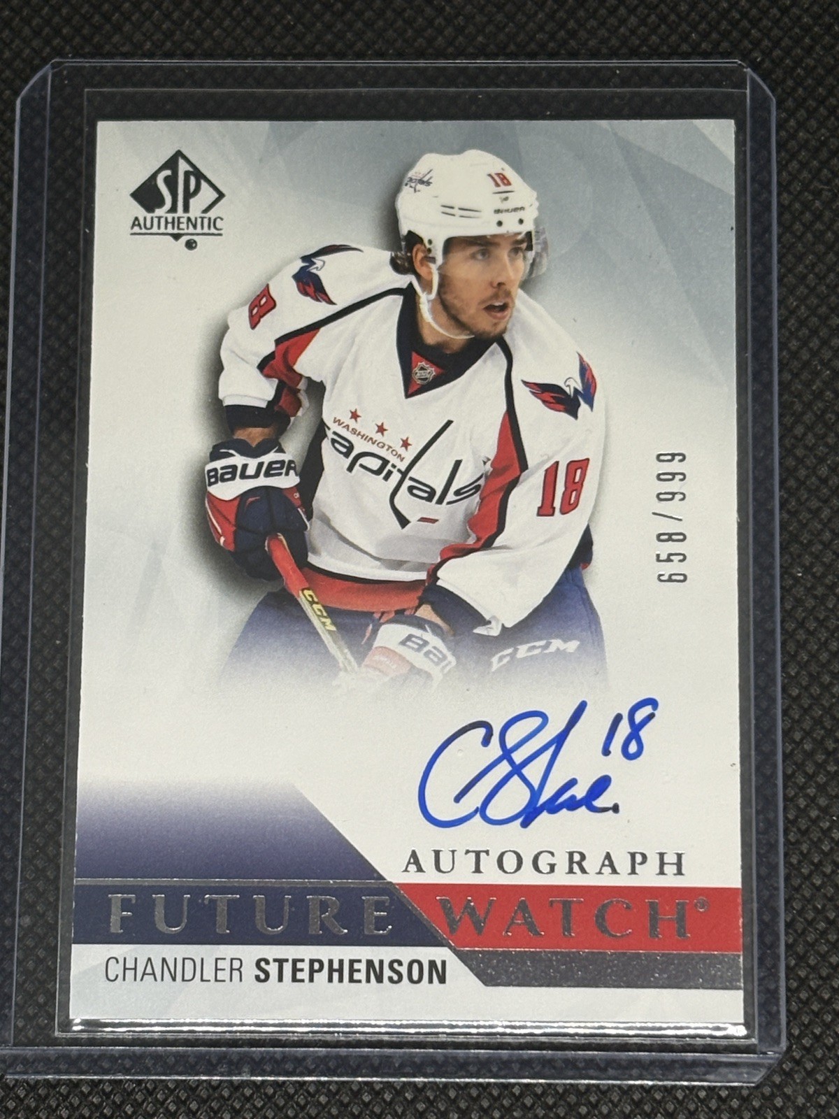 2015-16 SP Authentic Chandler Stephenson RC Future Watch Auto #658/999 Capitals