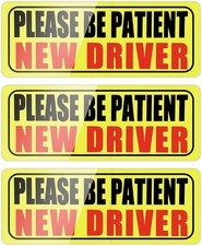 New Driver Magnet for Car, Reflective Reusable Safety Warning Bumper Sticker