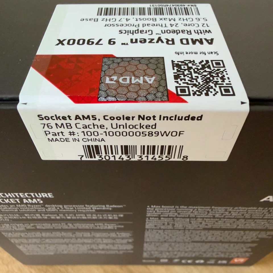 AMD Ryzen 9 7900x Processor 5.6GHz 12 Cores LGA 1718/Socket AM5 CPU - Brand New - Image 3 of 4