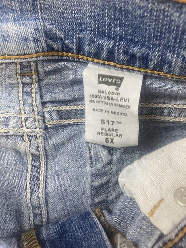 Girls 2 piece Hand made Unique Levi denim flare 6x with Pink Halter top - Picture 9 of 9