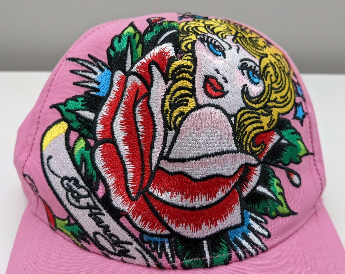 Ed Hardy Vintage Tattoo cap hat baseball Pink Embroidered womens