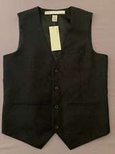 Men's PERRY ELLIS Black Paisley Dress Vest S Small NEW NWT Nice