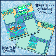 POOL PARTY Premade Scrapbook Pages paper printed layout DBDS