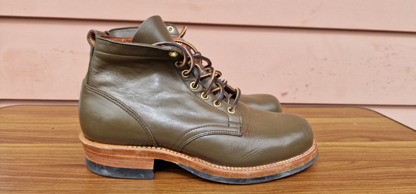 RARE Viberg Service Boot Lace Up Patchwork  Cordovan Sz US 6 E94B