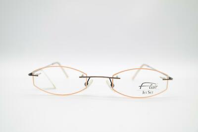 Vintage Flair Jet Set 663 Bronze Randlos Brille Brillengestell eyeglasses NOS