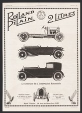 publicité  1924 automobile ROLLAND PILAIN  voiture record Tours Levallois Perret