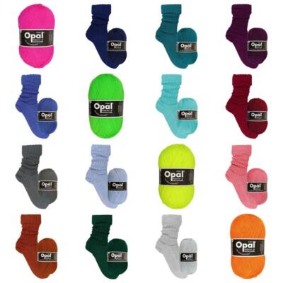 Opal Uni Solid 4ply Sock Superwash Strickgarn Wolle 100g Vollsortiment