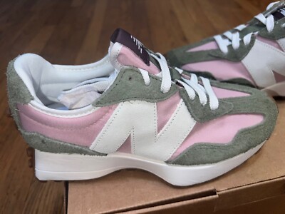 New Balance 327 Dark Olivine Avocado Pink WS327FT Classic Sneakers