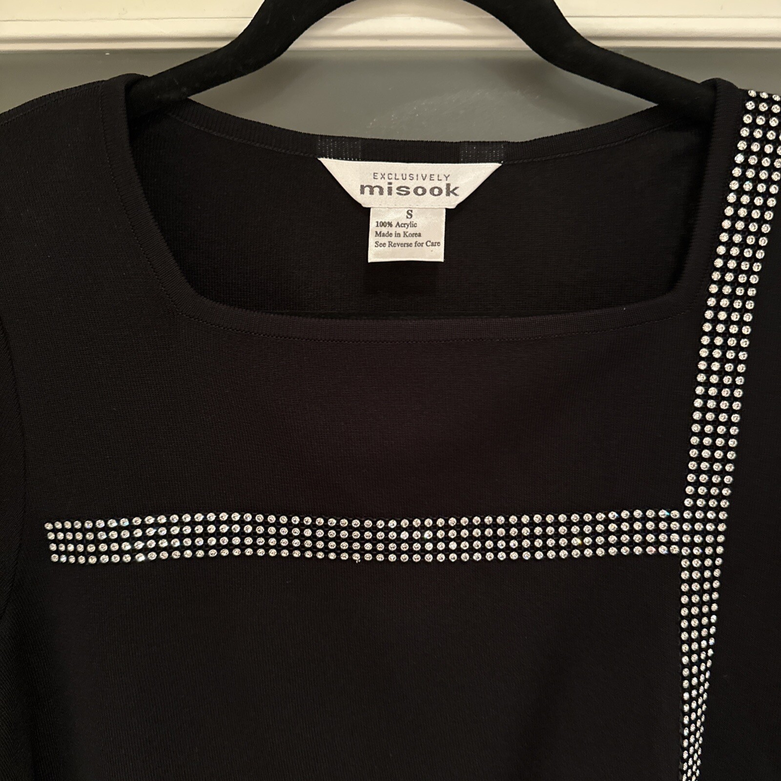 Exclusively Misook Top Rhinestone Embellished Bla… - image 5