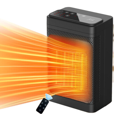 1500W Portable Electric Heater for Indoor Bedroom PTC Ceramic Heater with Remote