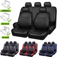 For Nissan Leather Car Seat Covers Full Set 5-Seats Front Rear Protector Cushion